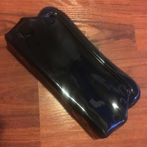 Vintage black patent leather clutch